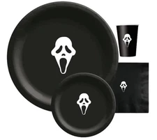 Halloween Ghost- Screamz Party Plates-Cups-napkins set of 60 piece
