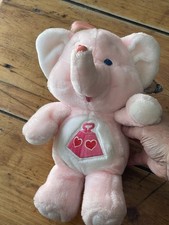 1983 Kenner Care Bears Lotsa Heart Elephant Plush Vintage Pink Collectible