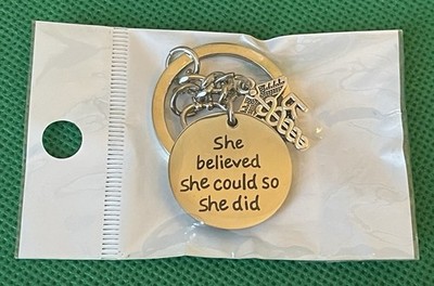 Registered Nurse  She Believed She Could So She Did  Metal KeyChain KeyRing