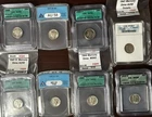 1916 -1945 Silver Mercury Dimes ANACS UNC/AU (8) RARE Key Dates Lot!!