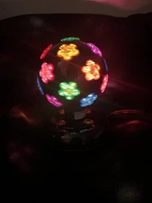 Vintage Spinning Disco Lamp Hippie Colored Flower Lights Bright Pretty Decore