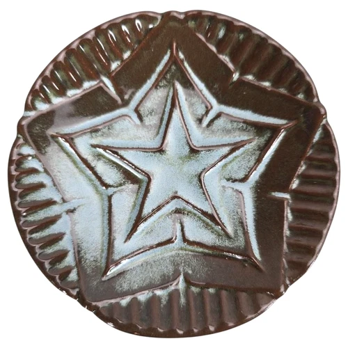 Frankoma Morning Star Brown 480 Stoneware Decorative Dish 3.75" MCM Art Pottery