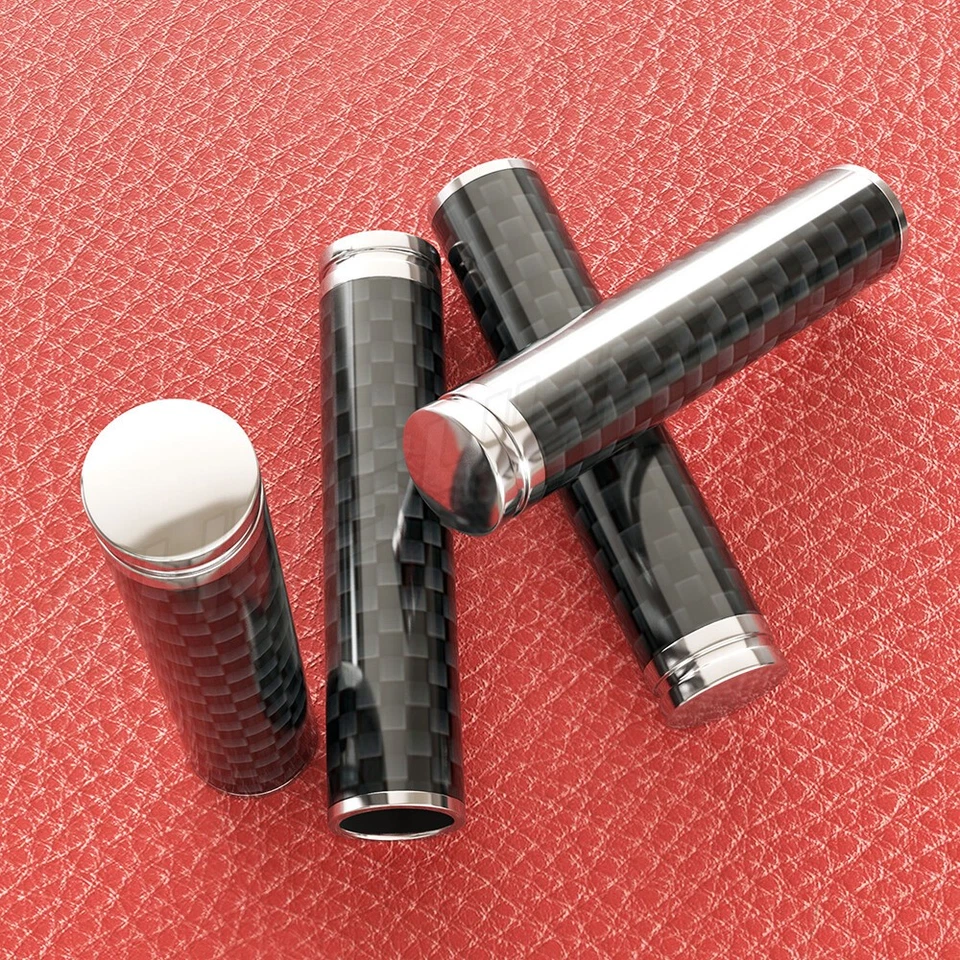 4 PIEZAS FIBRA CARBONO CERRADURA PUERTA PASADOR PERILLA MOLDURA REDONDA PARA MERCEDES-BENZ Foto 4 de 4