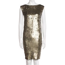 ALICE + OLIVIA Party/Cocktail Gold Sequin Bodycon Dress Size XS
