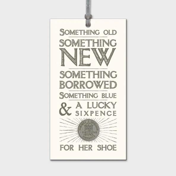 Wedding Lucky Sixpence Bride Gift Tag Card Keepsake Good Luck Charm Coin Bridal