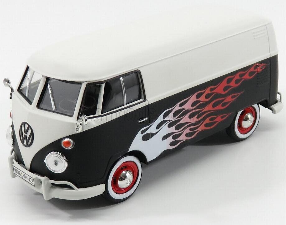 Volkswagen type 2 fourgon T1 Motor Max collection miniature avec garage noir