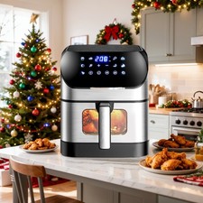 Airfryer 9L Heißluftfritteuse Heißluft Fritteusen Sichtfenster Friteuse 1500W DE