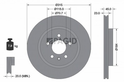 2x PAGID Bremsscheibe 55398NC für OPEL ZAFIRA TOURER P12 VAN LPG CDTI CNG SIDI 3