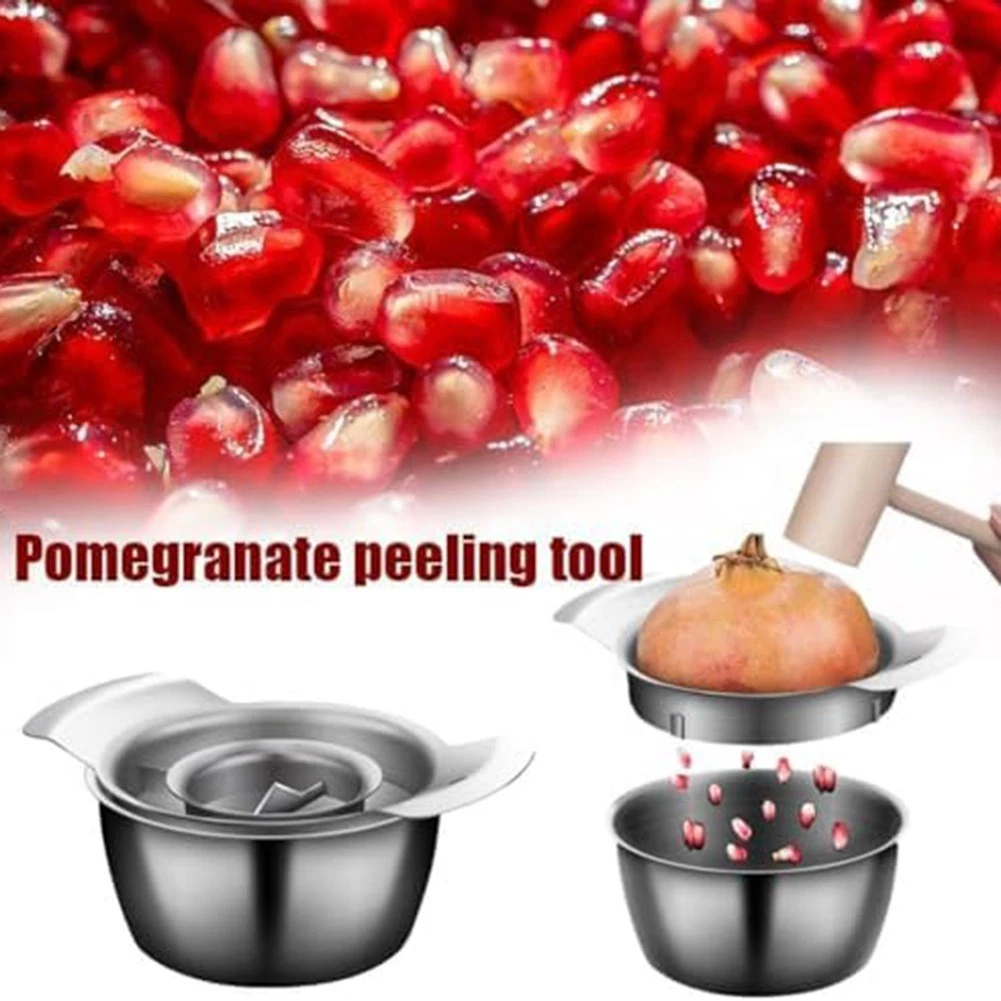 Stainless Steel Pomegranate Peeler and Corer Tool with Bowl and Mallet