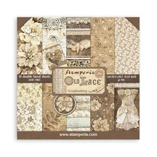 Old Lace - Stamperia 8" x 8" Paper Pad 10/pk Mixed Media Scrapbook