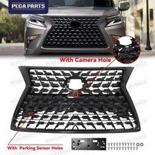 For 2014-2022 Lexus Gx460 Front Bumper Grille Grill Wlicense Plate Glossy Black