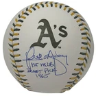 Rick Monday Signed Athletics A's Logo Baseball w/ 1st MLB Pick JSA WITNESS COA