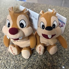 Chip  Dale Mini Bean Bag Plush W/ Tags Collectible Toy Beanie Set Disney Store