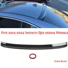 For 2014-2024 Infiniti Q50 JDM V2 Style Gloss Black ABS Rear Window Roof Spoiler
