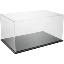 Plymor Clear Acrylic Display Case with Black Base, 16" x 10" x 8"