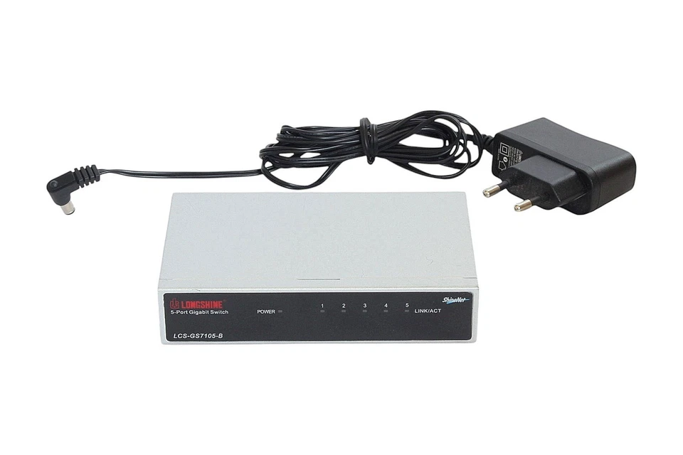 LONGSHINE LCS-GS7105-B - 5-Port Switch - 10/100/1000 Mbit/s - Fanless