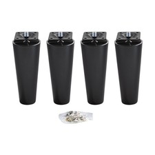 Round Black Replacement Sofa Feet, Furniture Legs for Sofas and Chairs