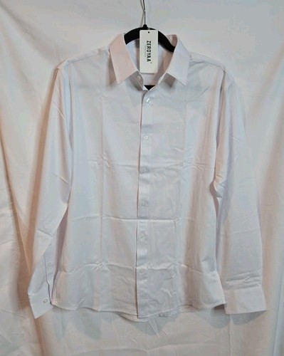 Zeroyaa Mens Size Small Solid Long Sleeve Dress Shirt Blue or White - Picture 7 of 7