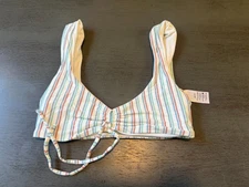 NEW colorful striped    L SPACE swimsuit bikini top size small