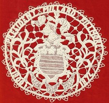 President Millard Fillmore 1800-1874 Tatting Memorial Lace Coat of Arms 