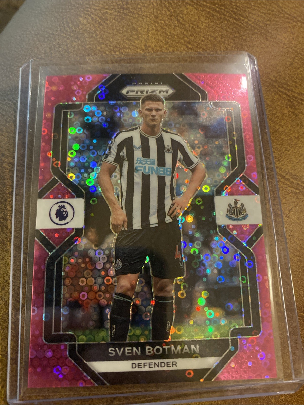 2022 Panini Premier League Prizm Sven Botman Pink Disco /99