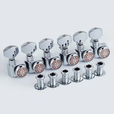 GUYKER 6R/6L Locking Guitar Machine Heads Tuners No Screw Chrome Pegs Set Pro