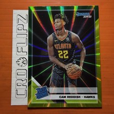 CAM REDDISH 2019-20 DONRUSS RATED ROOKIE GREEN YELLOW LASER #209 RC HAWKS