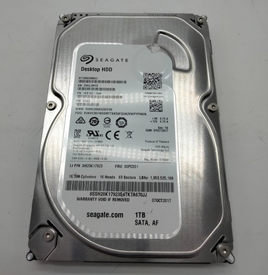 Seagate Barracuda ST1000DM003 1 TB SATA III 3.5 in Desktop Hard Drive