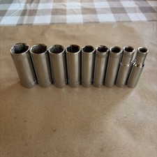 9 Vintage Craftsman Usa Metric 9mm-19mm Deep Sockets - 38 Drive - 6 Point