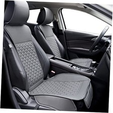 2PCs Front Car Seat Covers Leather Car Seat Protector Front Seat Covers Gray