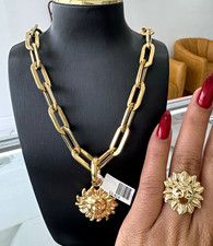 10K Yellow Gold Jewelry Set Necklace Bracelet Ring No Stone Gold Color