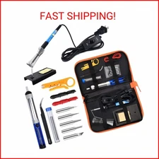 ANBES Soldering Iron Kit Electronics, 60W Adjustable Temperature Welding Tool, 5