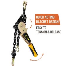 516 - 38ez Ratchet Chain Binder With Grab Hooks 5400 Lbs Wll Load Binder
