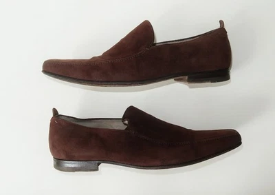 Mocassins vintage FRATELLI ROSSETTI en daim marron Y2K fabriqués en Italie - Photo 1/4