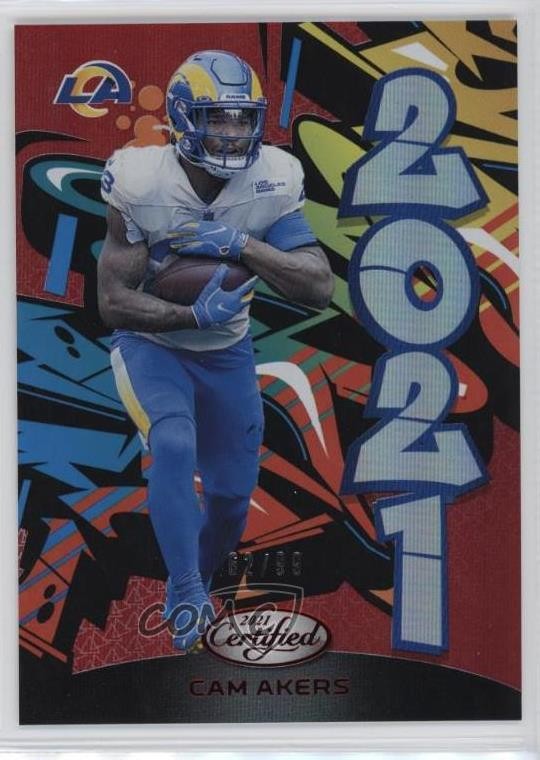 2021 Certified 2021 Mirror Red 62/99 Cam Akers #2021-6 16if