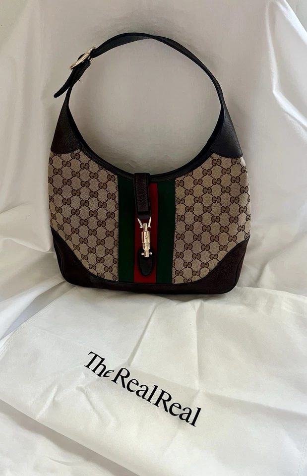 GUCCI Monogram Canvas & Leather Jackie Vintage 1961 Y2K Hobo Shoulder Bag - Image 4 of 4