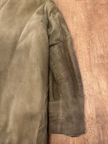 Vintage 50s 60s McGregor Suede Jacket DuPont Verel Sherpa Lined Large Distressed - Picture 8 of 12