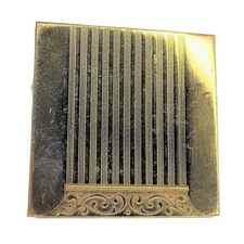 Vintage Avon Rectangular Engine Turn Stripe Case Mirrored Cosmetic Compact