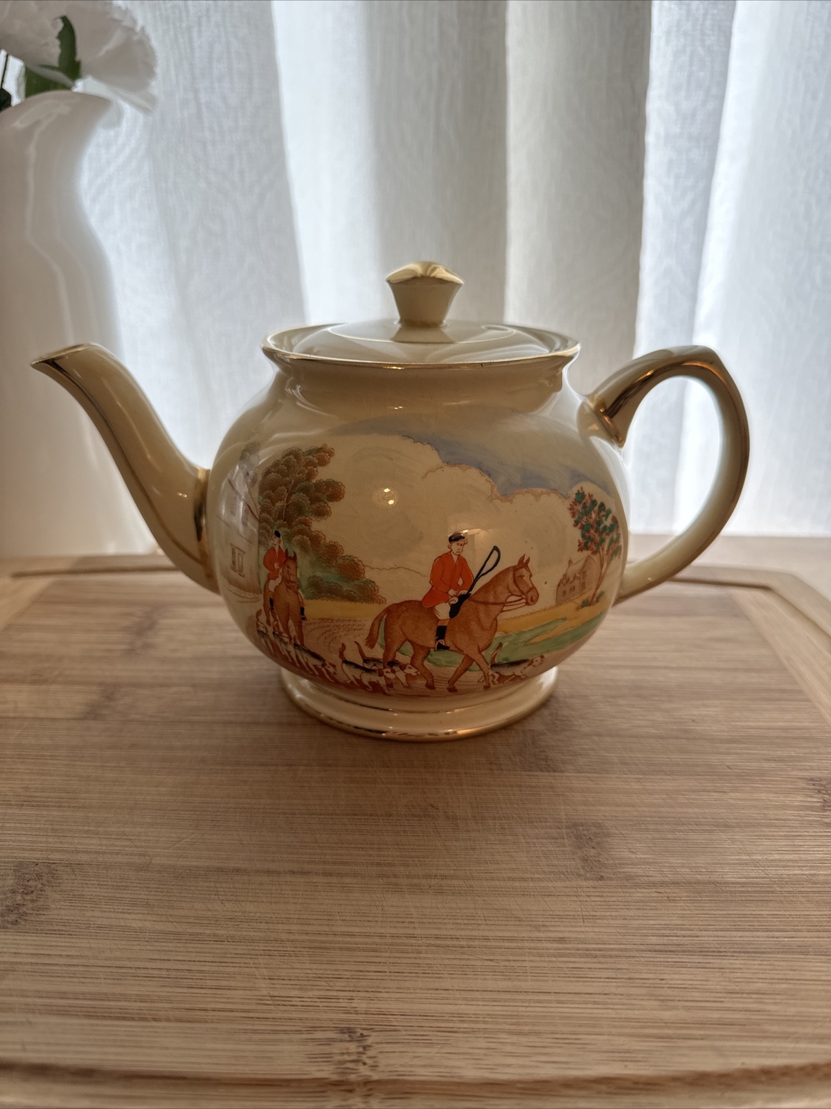 JAMES SADLER ENGLAND HUNTER TEAPOT NUMBERED GOLD TRIM eBay