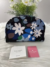 New Kate Spade Jae Bold Blooms Medium Dome Cosmetic Bag Canvas Floral Great Gift