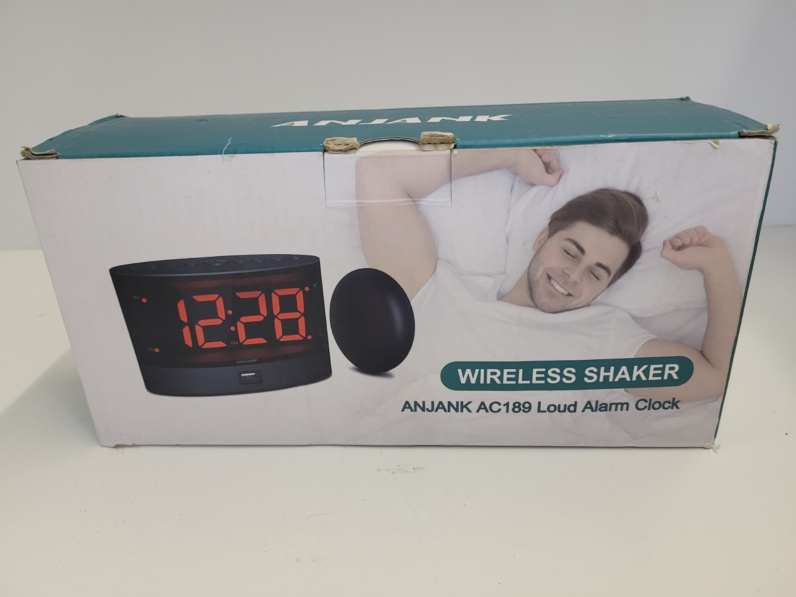 Loud Alarm Clock with Wireless Shaker Anjank AC 189 New Open Box-image