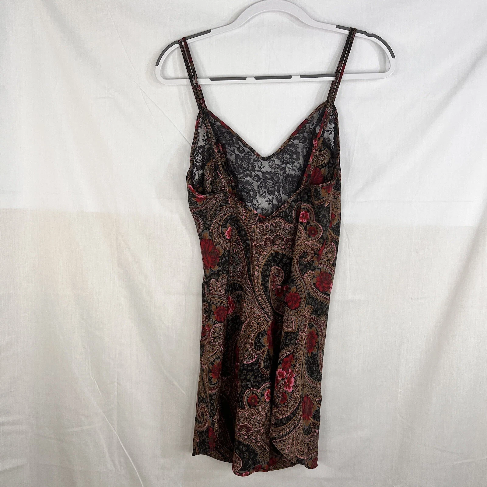 UNDERCOVER VICTORIAS SECRET Mini Abito Donna Slip On Pizzo Paisley Tg S Sexy Lounge Y2K