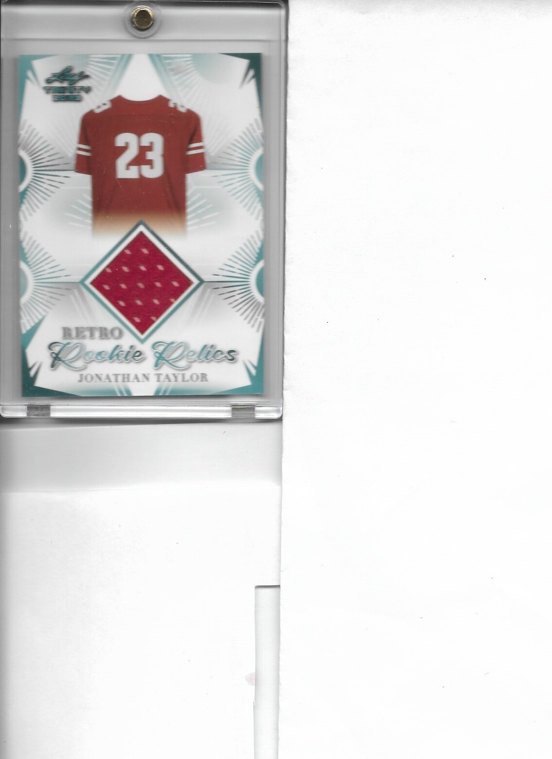 Leaf- 2023 Football-Jonathan Taylor - Retro Rookie Relic card # RRR-7           