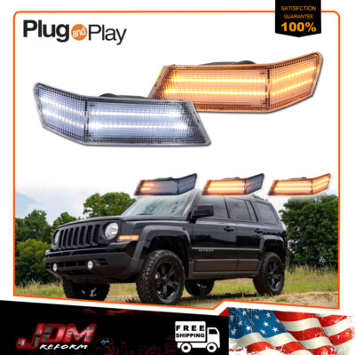 Clear Switchback LED Dynamic Signal Blinker Corner Lights For 07-17 Jeep Patriot