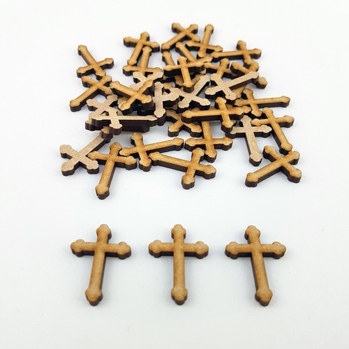 20x Kreuz Jesus Laser Cut MDF Verzierung Holz Basteln Form Weihnachten - Bild 5 von 5
