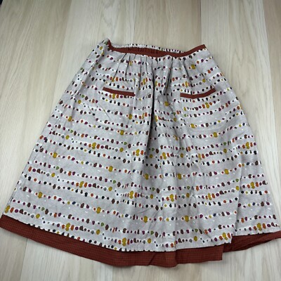 NWT Vintage Minina Womens Gray Elastic Waist Dotted Striped Mini Skirts Size 14