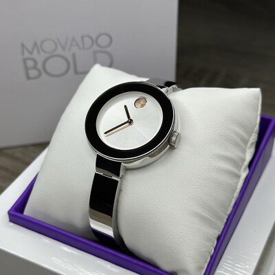 NEW✓SWISS✓ Movado Bold Trend Silver Steel Bangle Styled  display picture 2