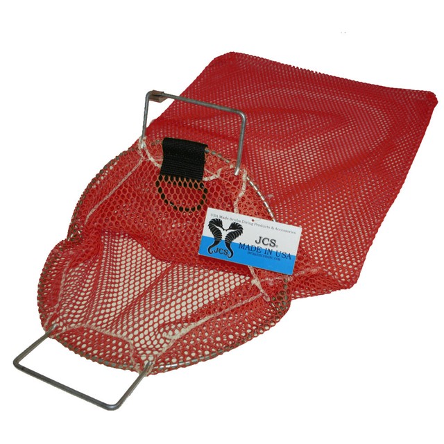 JCS Uncoated Galvanized Wire Handle Mesh Catch Bag w/ DRing, Approx