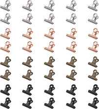 40 Pack Metal Clips 1 Inch Small Bull Binder Paper Clips for Picture Photo Craft