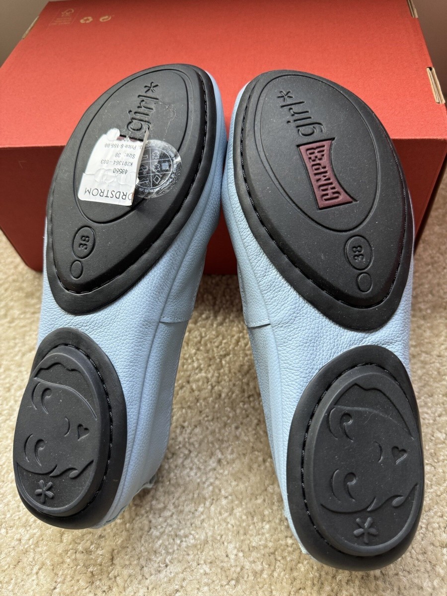 Brand New Camper Right Pastel Blue Leather Ballerina Flats (Sz 38